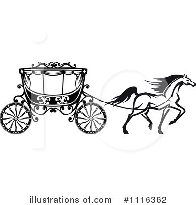 Horse Drawn Carriages Clipart #1116362 by Vector Tradition SM
