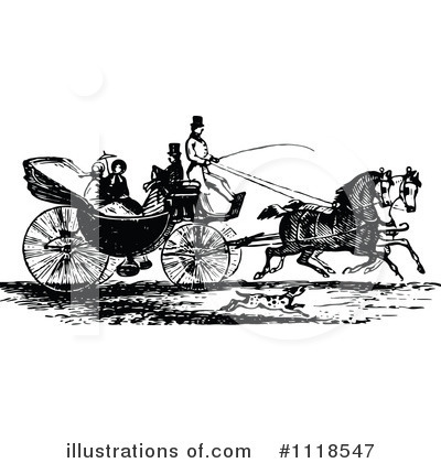 Horse Drawn Carriages Clipart #1118547 by Prawny Vintage