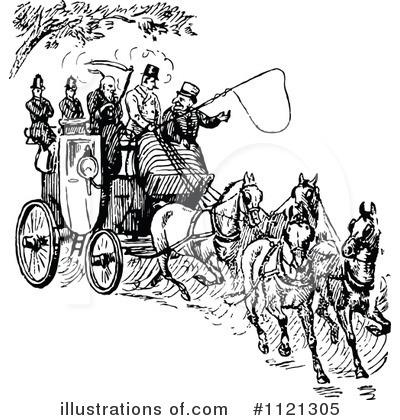 Horse Drawn Carriages Clipart #1121305 by Prawny Vintage