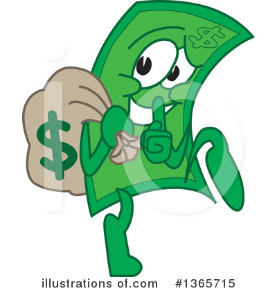 Dollar Bill Clipart #1365715 by Mascot Junction