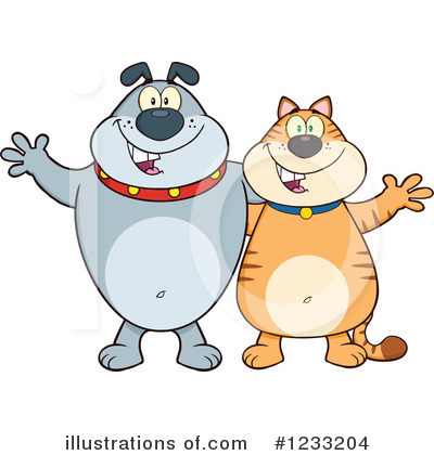 Royalty-Free (RF) Cat And Dog Clipart Illustration by Hit Toon - Stock Sample #1233204