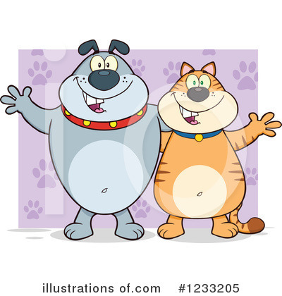 Royalty-Free (RF) Cat And Dog Clipart Illustration by Hit Toon - Stock Sample #1233205