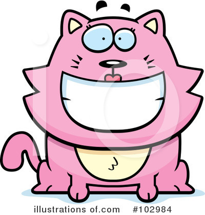 Pink Cat Clipart #102984 by Cory Thoman