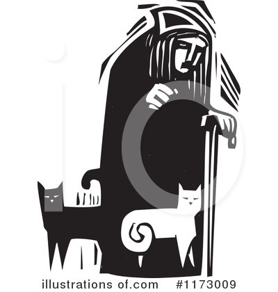 Royalty-Free (RF) Cat Lady Clipart Illustration by xunantunich - Stock Sample #1173009