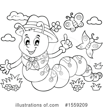Royalty-Free (RF) Caterpillar Clipart Illustration by visekart - Stock Sample #1559209