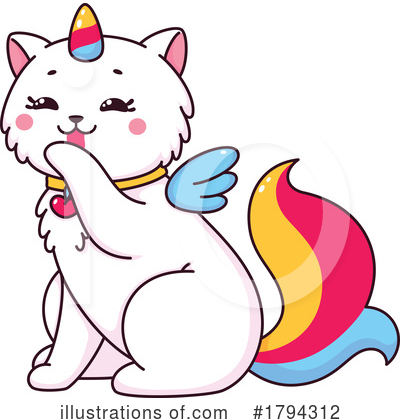 Unicorn Cat Clipart #1794312 by Vector Tradition SM