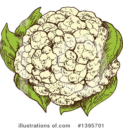 Royalty-Free (RF) Cauliflower Clipart Illustration by Vector Tradition SM - Stock Sample #1395701