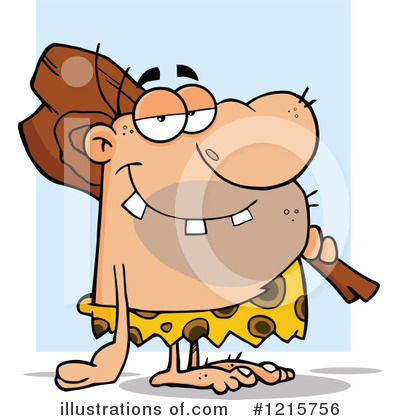 Royalty-Free (RF) Caveman Clipart Illustration by Hit Toon - Stock Sample #1215756