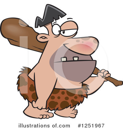 Royalty-Free (RF) Caveman Clipart Illustration by toonaday - Stock Sample #1251967