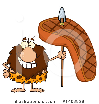 Royalty-Free (RF) Caveman Clipart Illustration by Hit Toon - Stock Sample #1403829
