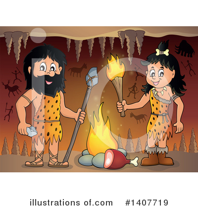 Royalty-Free (RF) Caveman Clipart Illustration by visekart - Stock Sample #1407719