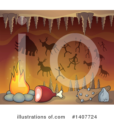 Royalty-Free (RF) Caveman Clipart Illustration by visekart - Stock Sample #1407724