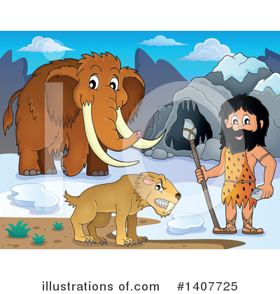 Royalty-Free (RF) Caveman Clipart Illustration by visekart - Stock Sample #1407725