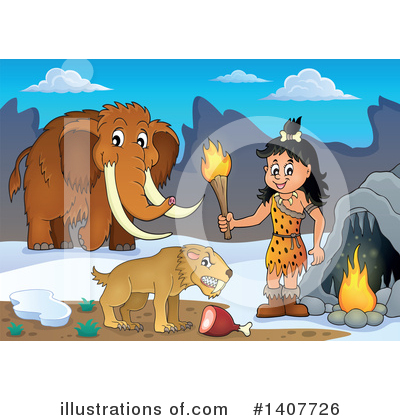 Royalty-Free (RF) Caveman Clipart Illustration by visekart - Stock Sample #1407726