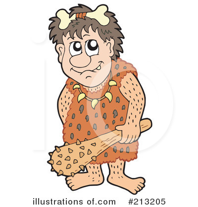 Royalty-Free (RF) Caveman Clipart Illustration by visekart - Stock Sample #213205