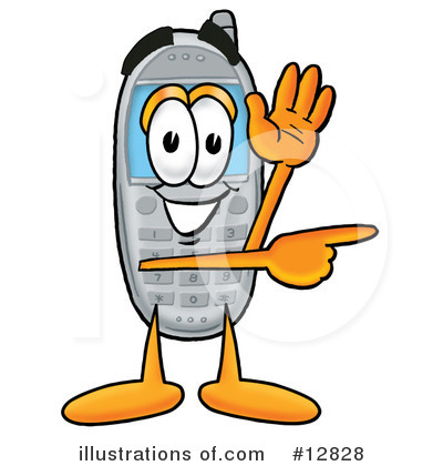 Royalty-Free (RF) Cell Phone Character Clipart Illustration by Mascot Junction - Stock Sample #12828