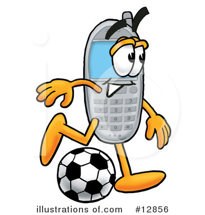 Royalty-Free (RF) Cell Phone Character Clipart Illustration by Mascot Junction - Stock Sample #12856