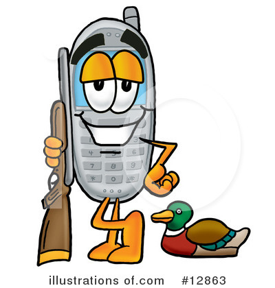 Cell Phone Character Clipart #12863 by Mascot Junction