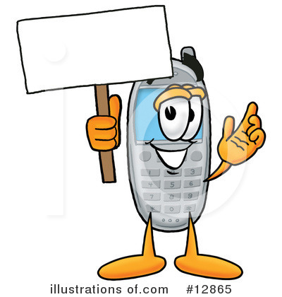 Royalty-Free (RF) Cell Phone Character Clipart Illustration by Mascot Junction - Stock Sample #12865