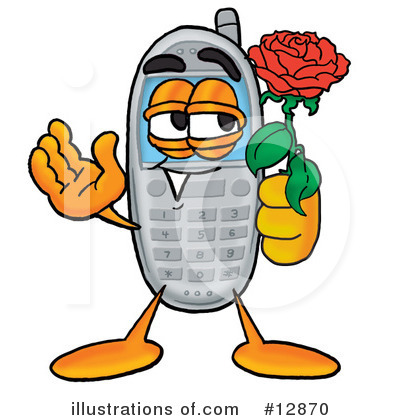 Royalty-Free (RF) Cell Phone Character Clipart Illustration by Mascot Junction - Stock Sample #12870