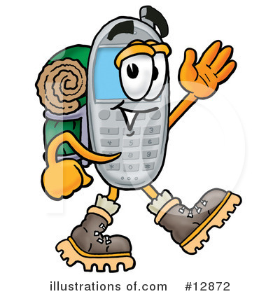 Royalty-Free (RF) Cell Phone Character Clipart Illustration by Mascot Junction - Stock Sample #12872