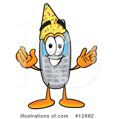 Royalty-Free (RF) Cell Phone Character Clipart Illustration by Mascot Junction - Stock Sample #12882
