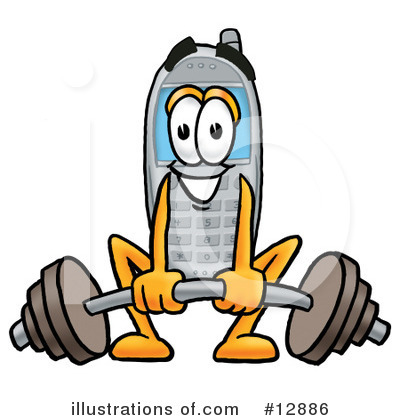 Cell Phone Character Clipart #12886 by Mascot Junction