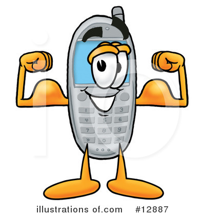 Royalty-Free (RF) Cell Phone Character Clipart Illustration by Mascot Junction - Stock Sample #12887