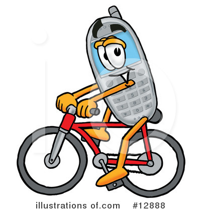Royalty-Free (RF) Cell Phone Character Clipart Illustration by Mascot Junction - Stock Sample #12888