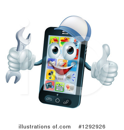 Royalty-Free (RF) Cell Phone Clipart Illustration by AtStockIllustration - Stock Sample #1292926
