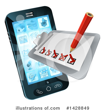 Royalty-Free (RF) Cell Phone Clipart Illustration by AtStockIllustration - Stock Sample #1428849