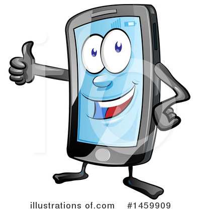 Royalty-Free (RF) Cell Phone Clipart Illustration by Domenico Condello - Stock Sample #1459909