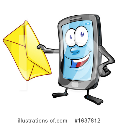 Royalty-Free (RF) Cell Phone Clipart Illustration by Domenico Condello - Stock Sample #1637812