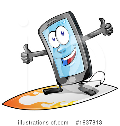 Royalty-Free (RF) Cell Phone Clipart Illustration by Domenico Condello - Stock Sample #1637813