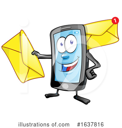 Royalty-Free (RF) Cell Phone Clipart Illustration by Domenico Condello - Stock Sample #1637816