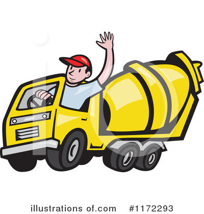 Royalty-Free (RF) Cement Truck Clipart Illustration by patrimonio - Stock Sample #1172293