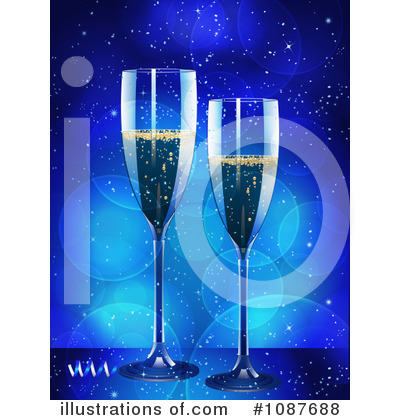 Royalty-Free (RF) Champagne Clipart Illustration by elaineitalia - Stock Sample #1087688
