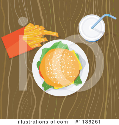 Royalty-Free (RF) Cheeseburger Clipart Illustration by patrimonio - Stock Sample #1136261
