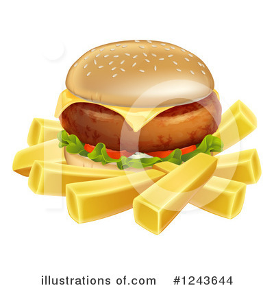 Royalty-Free (RF) Cheeseburger Clipart Illustration by AtStockIllustration - Stock Sample #1243644