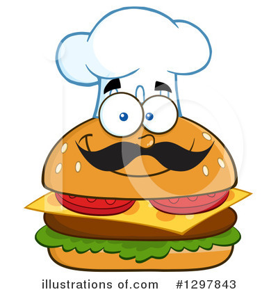 Royalty-Free (RF) Cheeseburger Clipart Illustration by Hit Toon - Stock Sample #1297843