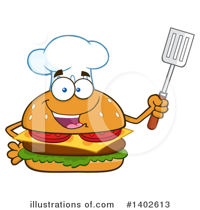Royalty-Free (RF) Cheeseburger Mascot Clipart Illustration by Hit Toon - Stock Sample #1402613