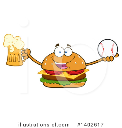 Royalty-Free (RF) Cheeseburger Mascot Clipart Illustration by Hit Toon - Stock Sample #1402617