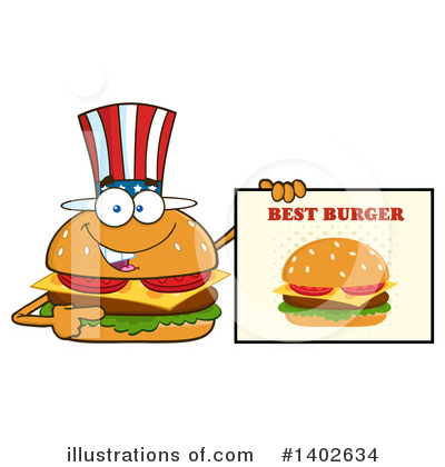Royalty-Free (RF) Cheeseburger Mascot Clipart Illustration by Hit Toon - Stock Sample #1402634