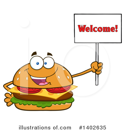 Royalty-Free (RF) Cheeseburger Mascot Clipart Illustration by Hit Toon - Stock Sample #1402635