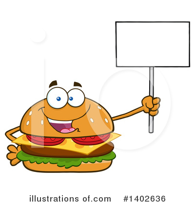 Royalty-Free (RF) Cheeseburger Mascot Clipart Illustration by Hit Toon - Stock Sample #1402636