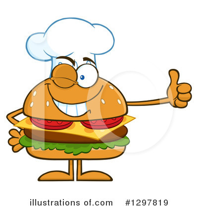 Royalty-Free (RF) Chef Cheeseburger Clipart Illustration by Hit Toon - Stock Sample #1297819