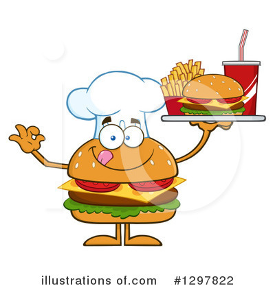 Royalty-Free (RF) Chef Cheeseburger Clipart Illustration by Hit Toon - Stock Sample #1297822