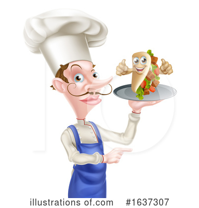 Souvlaki Kebab Clipart #1637307 by AtStockIllustration