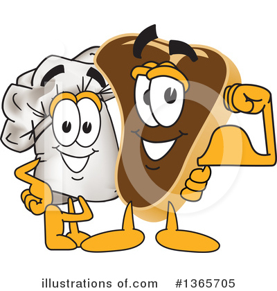 Steak Character Clipart #1365705 by Mascot Junction