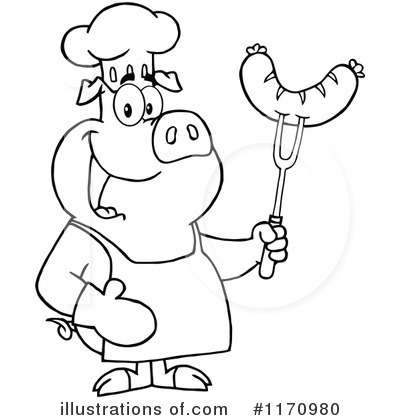 Royalty-Free (RF) Chef Pig Clipart Illustration by Hit Toon - Stock Sample #1170980